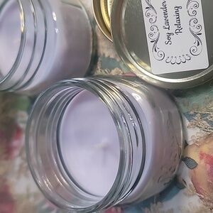 Lavender relaxing  Scented Soy Candles in Glass mason Jars 4oz